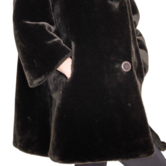 Vintage 1960’s Borglaska Faux Fur Black Jacket Coat Women’s Size Small - Picture 5 of 11